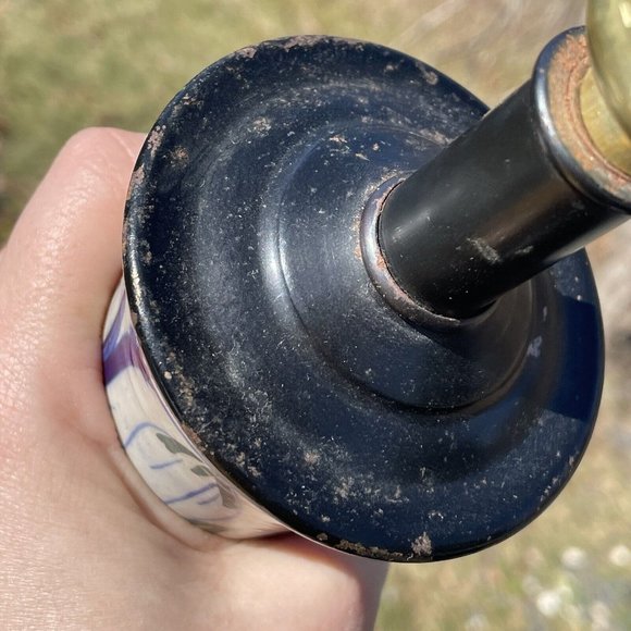 Antique Iznik Middle Eastern Pottery Glazed Faience Vase Cast Iron Loevsky Lamp - Picture 16 of 16